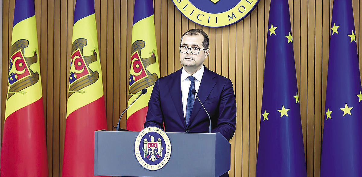 Prime Minister of the Republic of Moldova, Vasile Tofan, in front of the press after the government meeting on July 28, 2026. Photo: Government of the Republic of Moldova