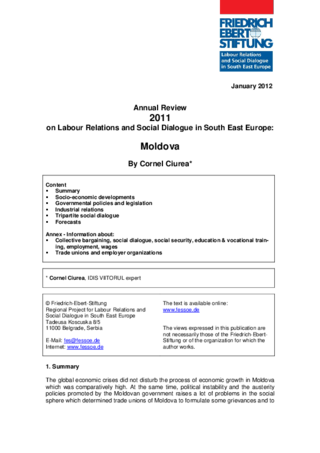 Annual review 2011 on labour relations and social dialogue in South East Europe: Moldova