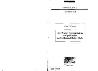 Der Status Transnistriens aus politischer und völkerrechtlicher Sicht